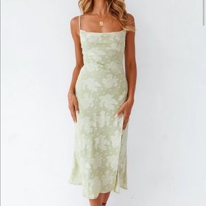Fortunateone green leora midi dress